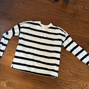 AYR Early Mornings Black and White Striped Long Sleeve Tee